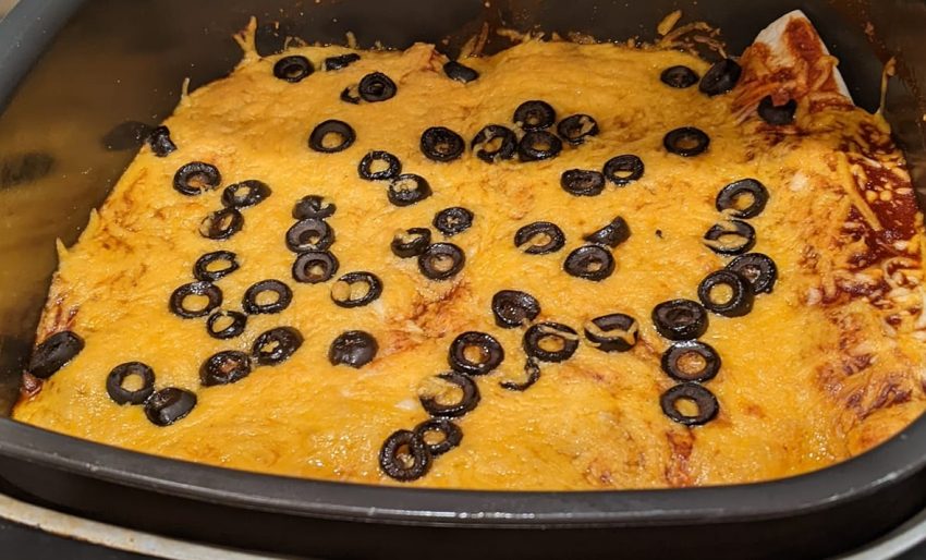 Air Fryer Beef and cheese enchiladas