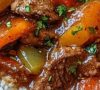 Slow-Cooked Pepper Steak Over Fluffy Rice