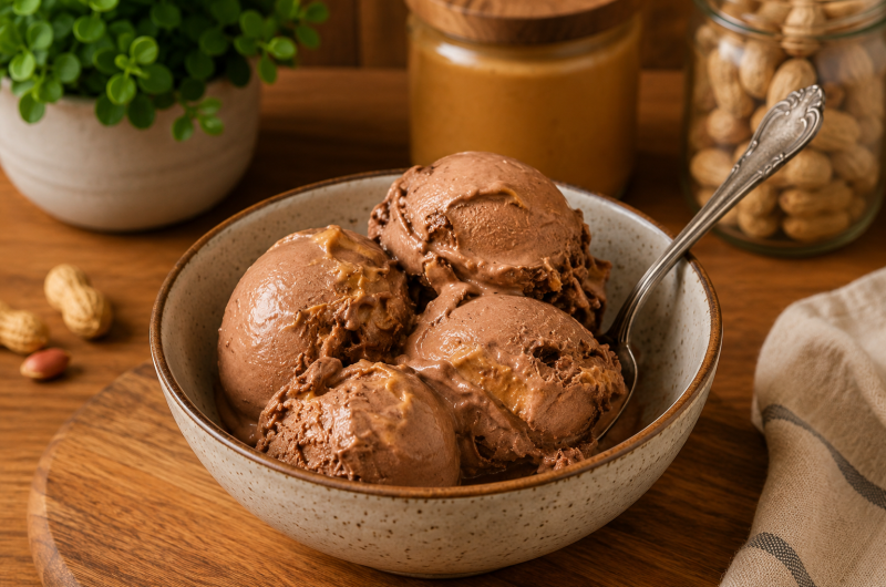 Chocolate Peanut Butter Protein Ice Cream - cp