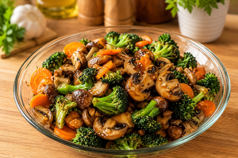 Broccoli, Carrot, and Mushroom Stir-Fry - CP