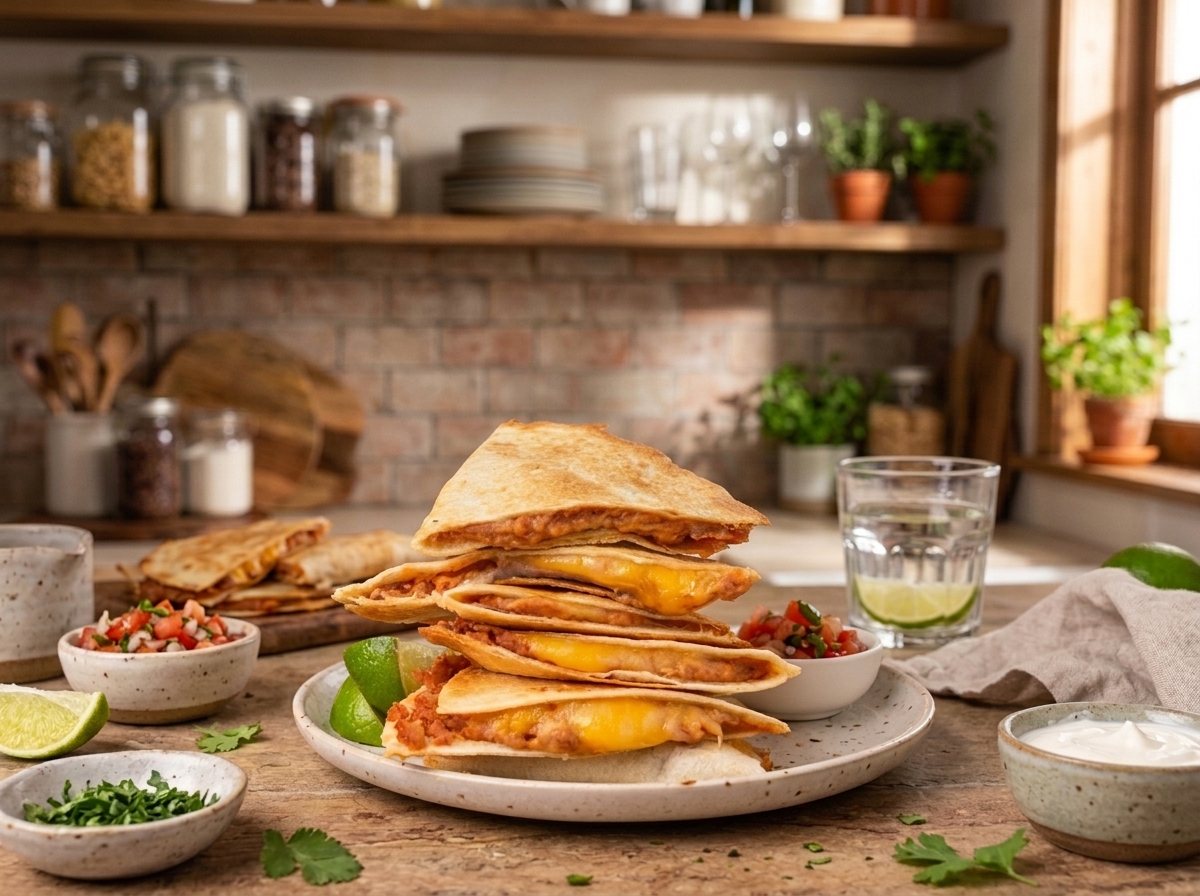 Cheesy Air Fryer Quesadilla Triangles