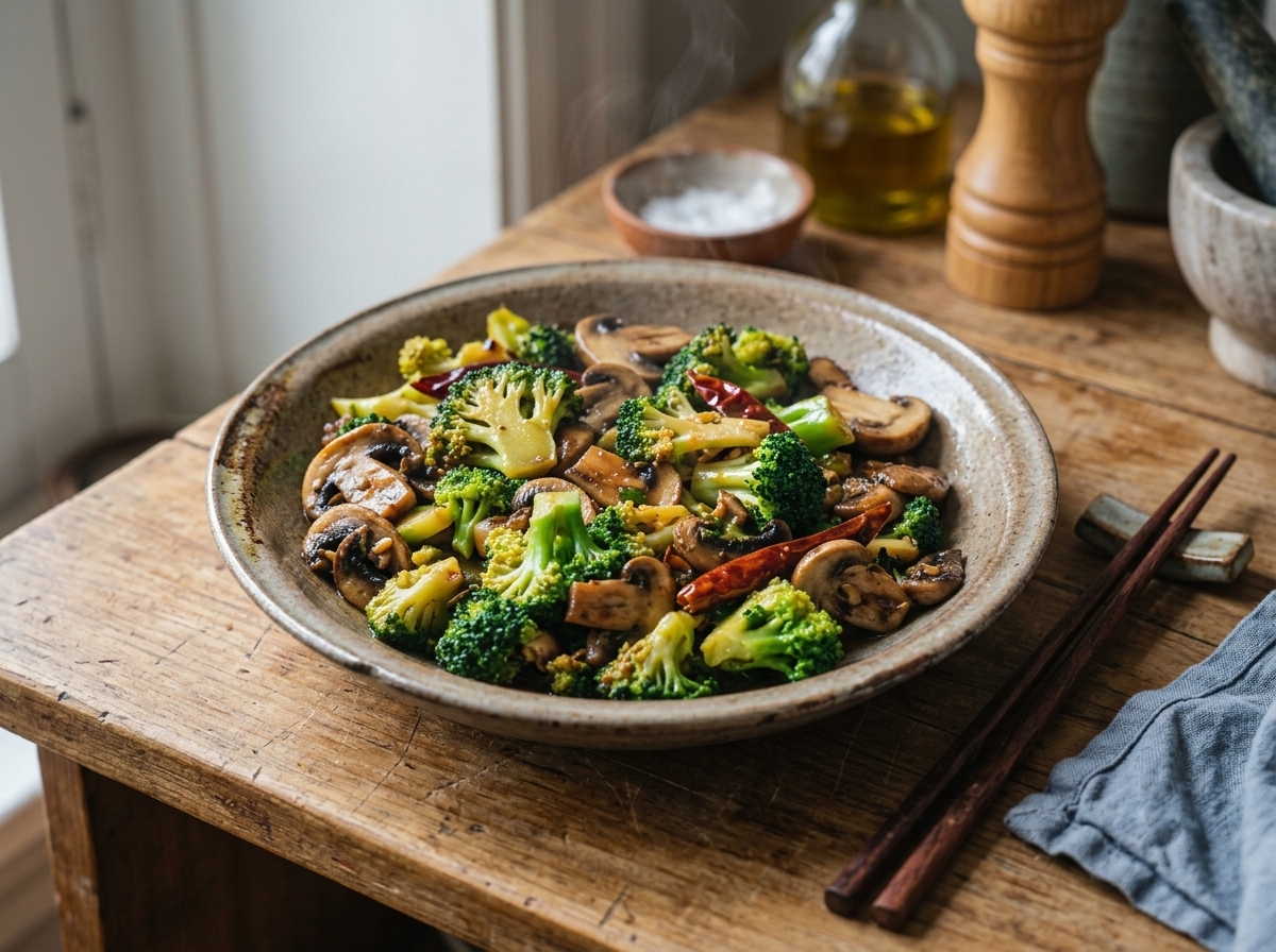 Gluten-Free Broccoli, And Mushroom Stir-Fry