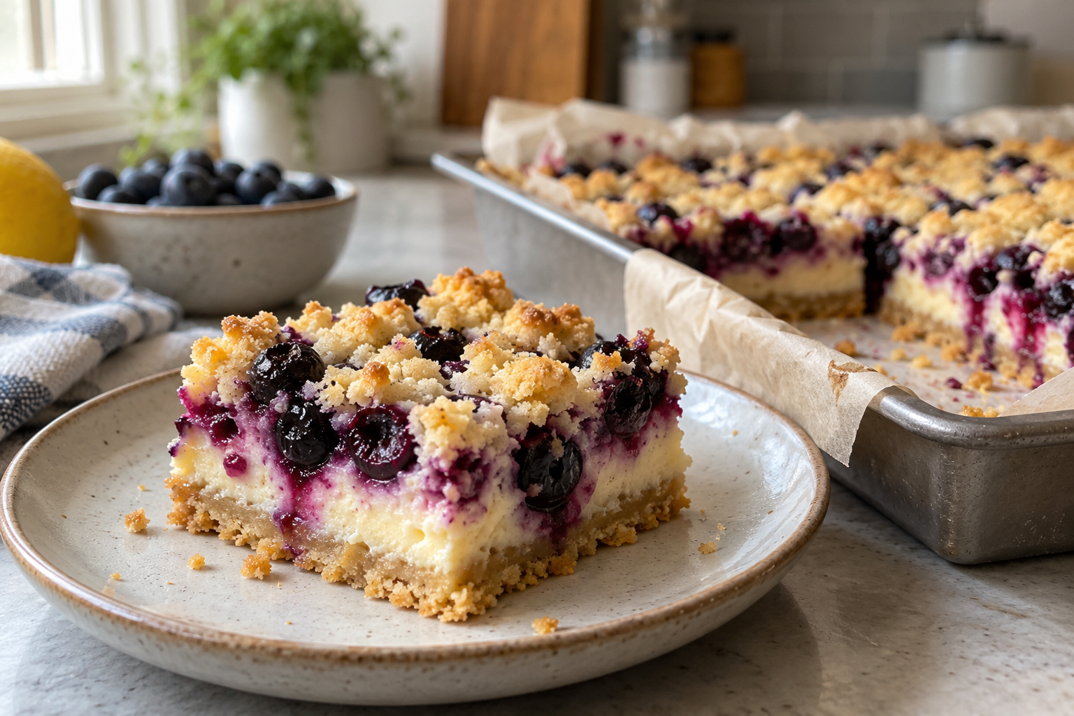 Gluten Free Blueberry Cheesecake Bars